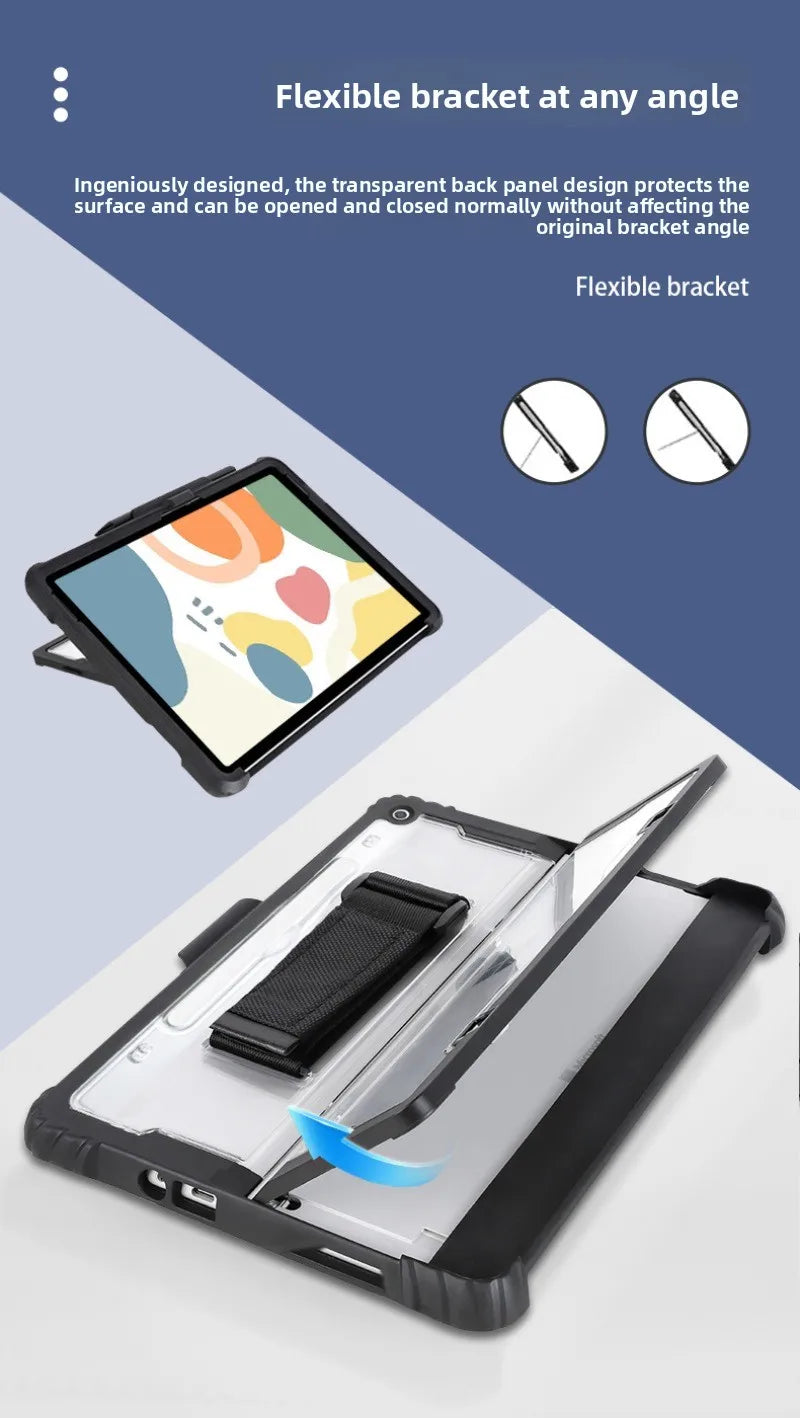 Acryl Transparente Schutzhülle für 12 Zoll Microsoft SurfacePro12 Tablet (2025) – Stoßfest, Anti-Fall, mit Schultergurt