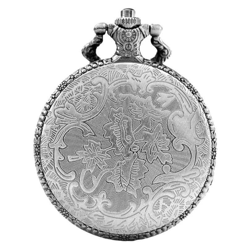 Retro Charm Neutral Handsome Fashion Dragon Carving Quartz Pocket Watch Steampunk Men's and Women's Necklace Pendant Gift