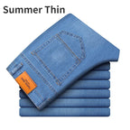 Herrenhose Büro Business Jeans Herren Klassische Blau Schwarz Baumwolle Stretch Straight Denim Hose Herren Marken Hosen