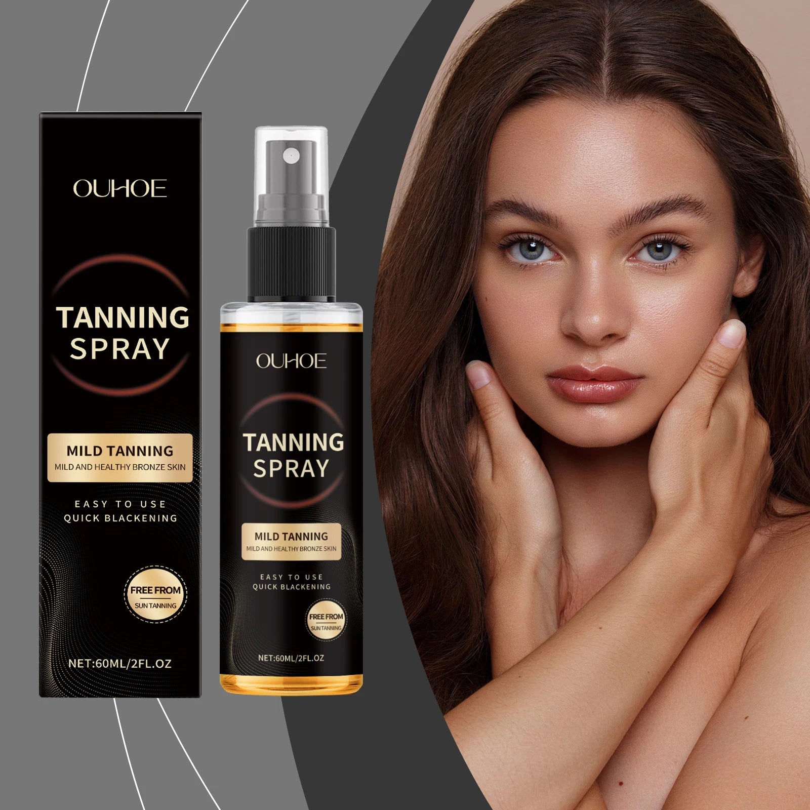 Bräunungsspray Sonnenbräune Beschleunigter Bräunungseffekt Glänzende Bräune Feuchtigkeitsspendendes Sommer Strand Sonnenbad Selbstbräunungsnebel