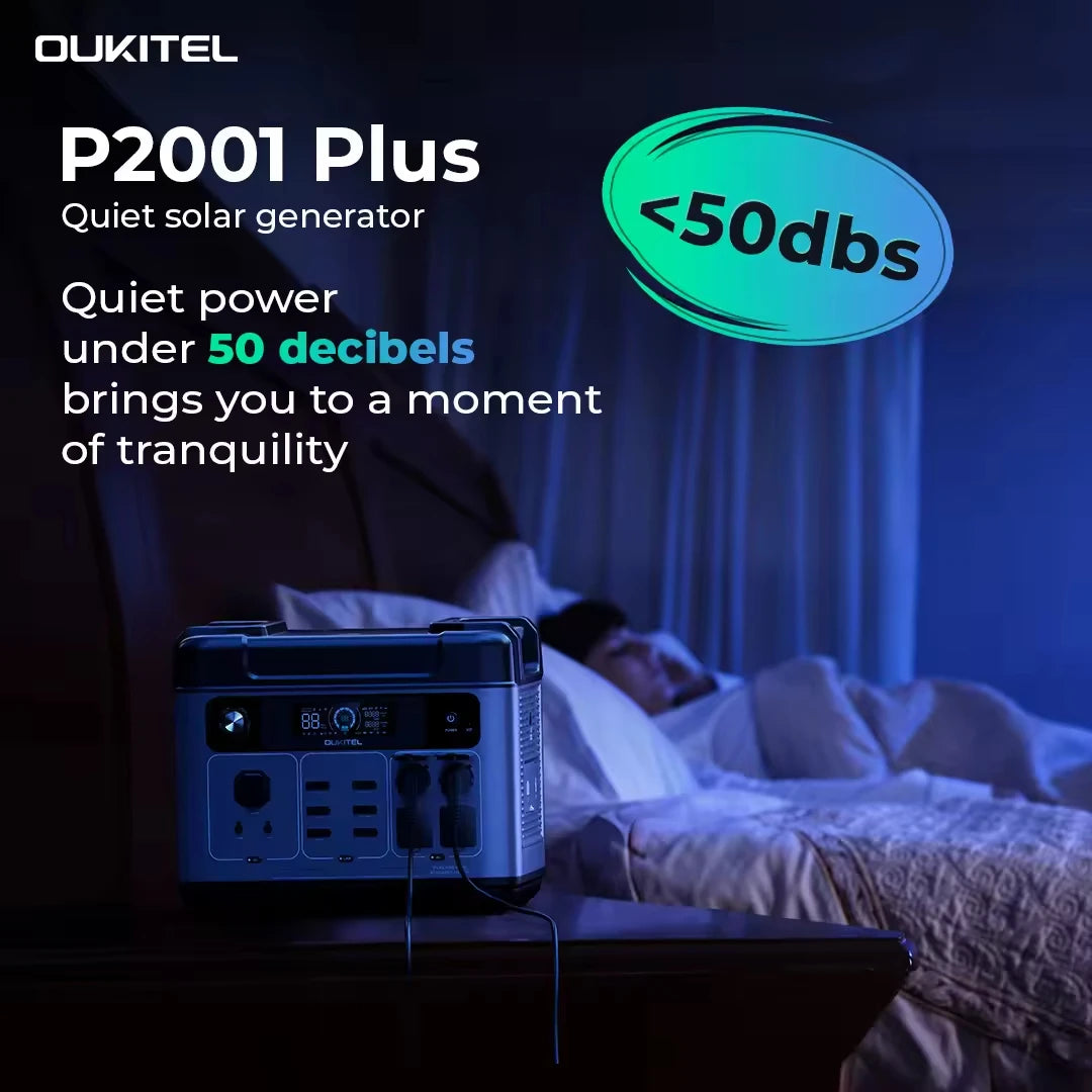 OUKITEL P2001E Plus Tragbare Powerstation 2400W Ausgangsleistung 2048Wh Kapazität LiFePO4 Familie Outdoor Camping Notstromversorgung