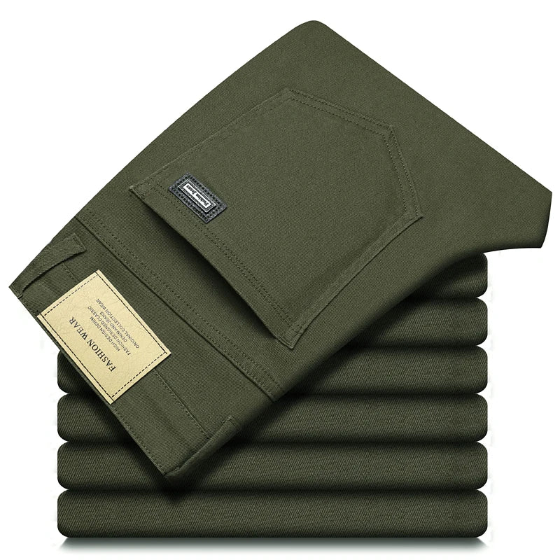 2026 98 % Baumwolle Elastische Baumwolljeans Herren Frühling Slim Straight Denim Hose Komfort Große Größe Koreanische Business Casual Hose