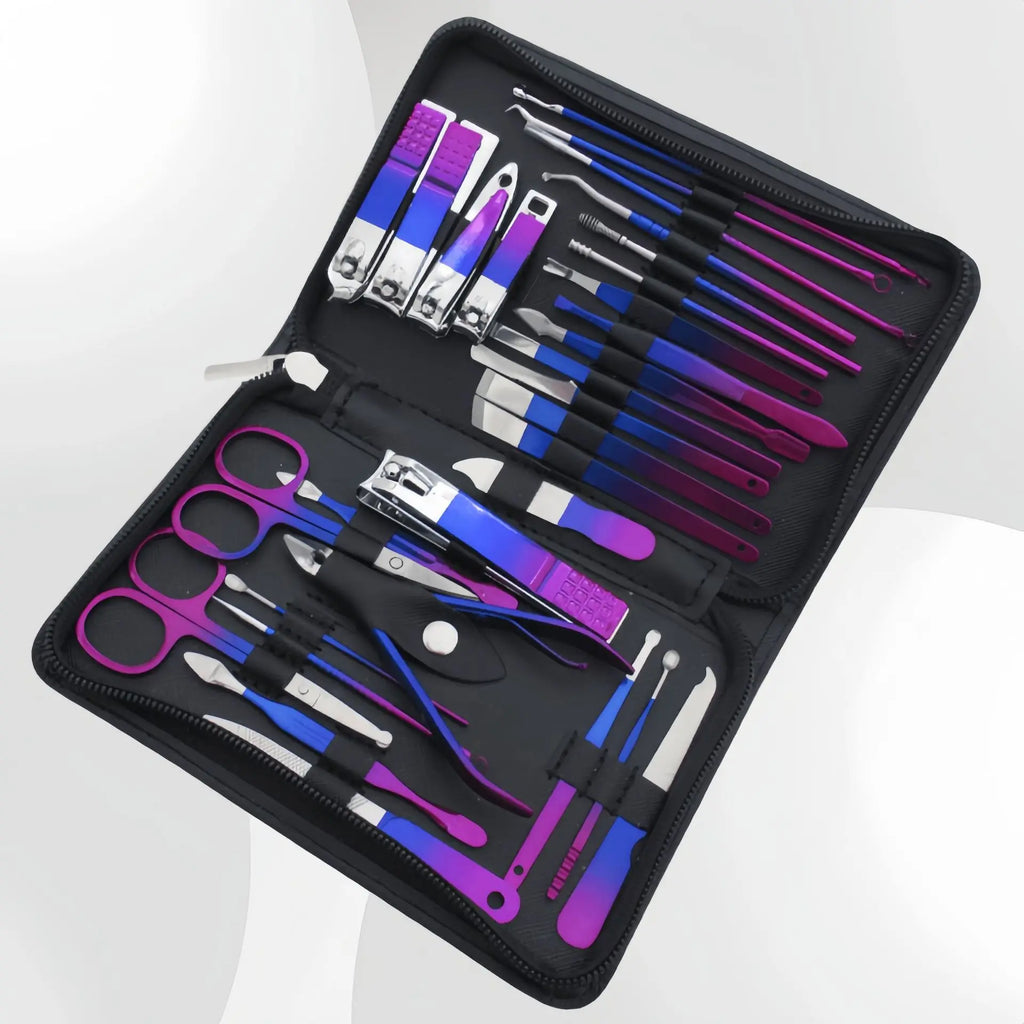 6-18-teiliges Set Professionelles Maniküre- & Pediküre-Kit aus Edelstahl Präzise Nagelpflege mit Reiseetui mit Nagelknipser Schere