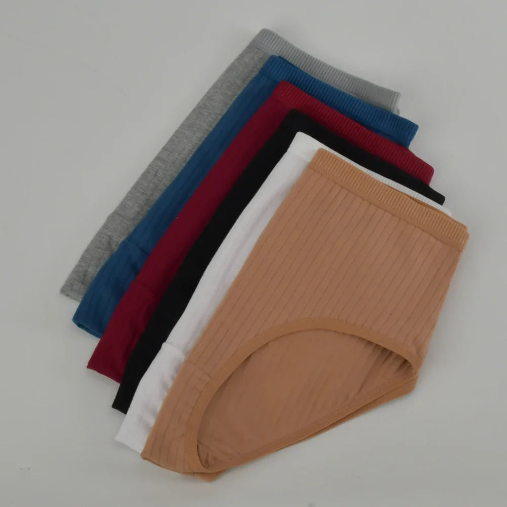Weiche Baumwollhöschen mit hoher Taille Unterwäsche für Damen Atmungsaktive Übergröße Damen Slips Weibliche Dessous Unterhosen Höschen Gestreift