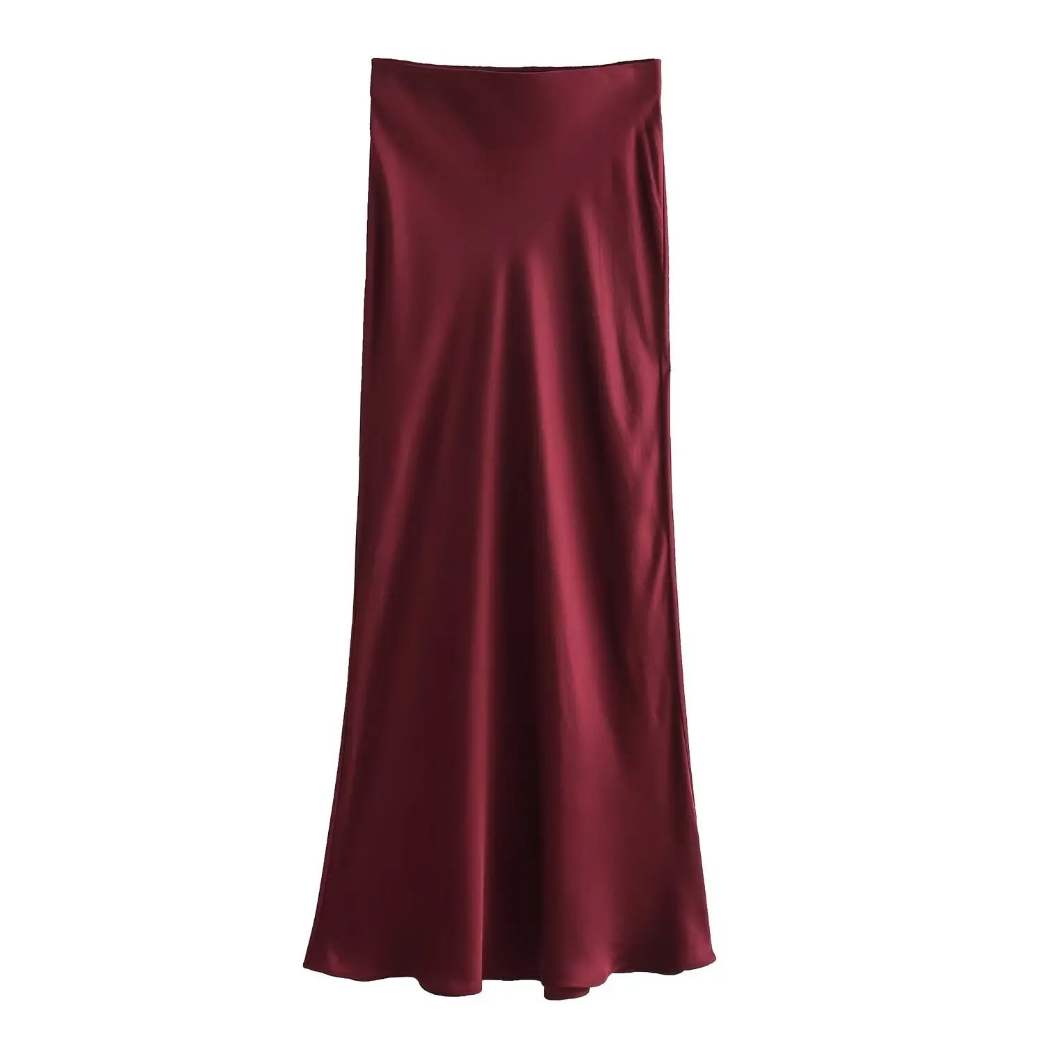ETJ 2025 Damen Frühling neue elegante Mode All-in-One Stretch High-Waist A-Linie Seidensatin Rock in mehreren Farboptionen