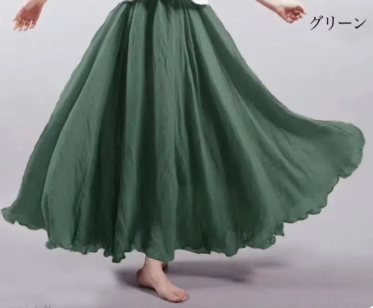 Neue 2020 Damen Leinen Baumwolle Lange Röcke Elastische Taille Plissierte Maxi Röcke Strand Boho Vintage Sommer Röcke Faldas Saia