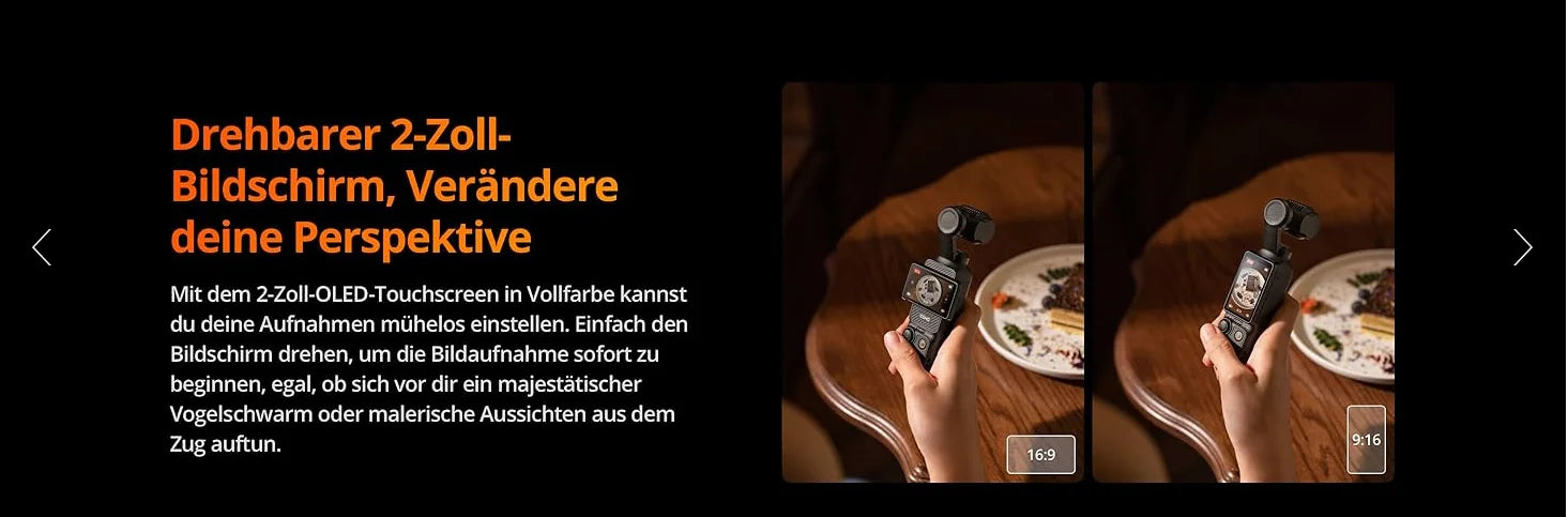 DJI Osmo Pocket 3 Creators Combo Handheld Gimbals Original Marke Active Track 6.0 4K/120 FPS 3-Achsen Gimbal Mechanische Stabilisierung