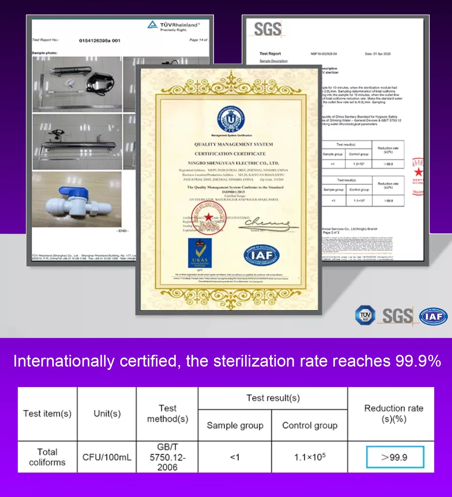 ALTHY UV-Ultraviolett-Wassersterilisator Wasseraufbereitungssystem Desinfektionslampe + Durchflussschaltersteuerung Edelstahl 1 GPM