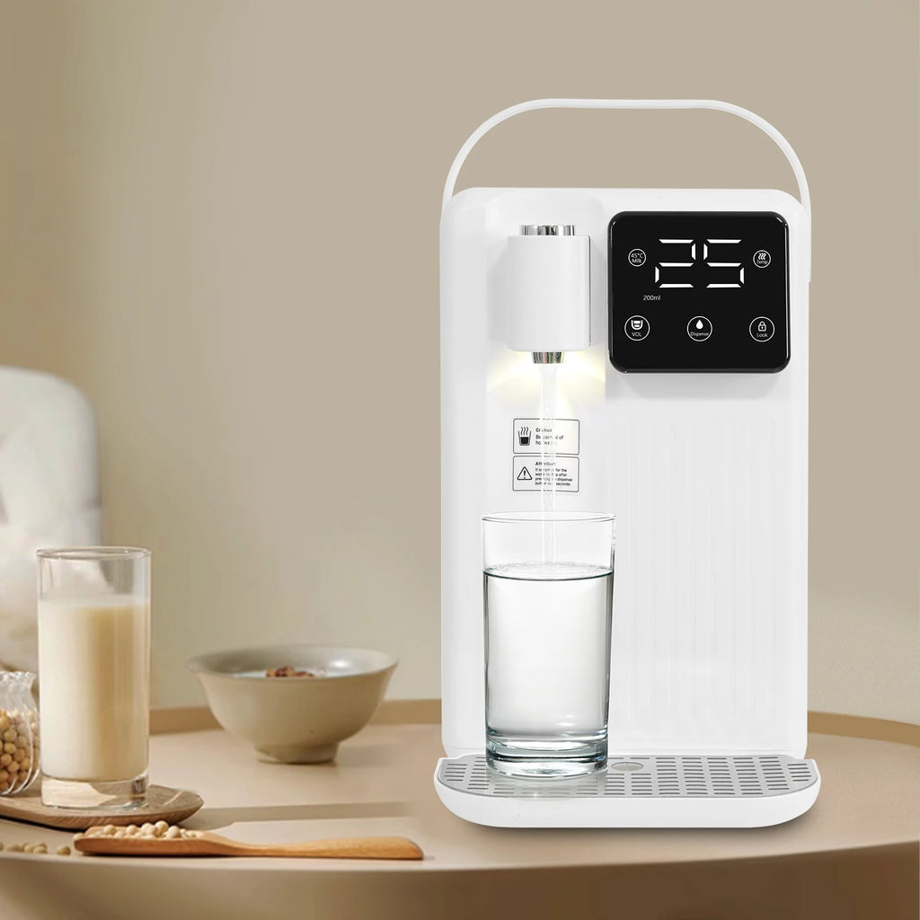 3L Weißer Instant-Heißwasserspender mit LED-Anzeige 19*24*29,5cm Schnelle Heizung Wasserspender Büro Desktop Wasserspender