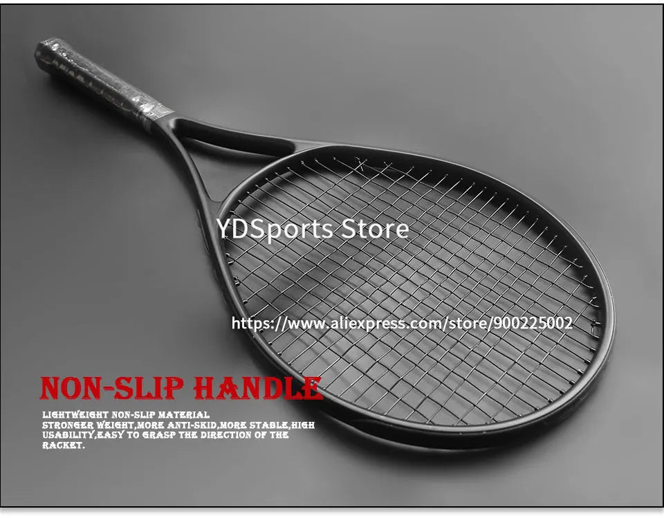 1x 27 Zoll Tennis-Racket, besaitet, Carbon-Aluminium-Legierung, Freizeit-Schläger, stoßfest, mit Tragetasche, für Erwachsene