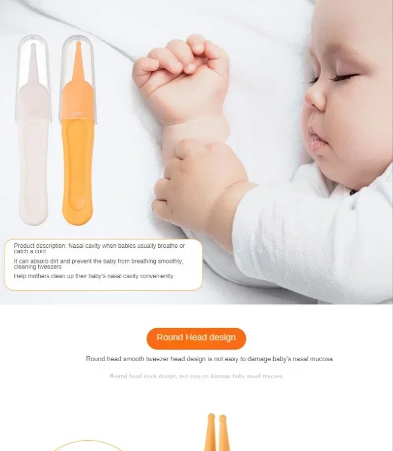 Babynasenreiniger Kleinkind Nasenhöhlenpflegebedarf Kinder Sicherheitszange Reinigungszange Baby Essentials Pinzette aus Kunststoff