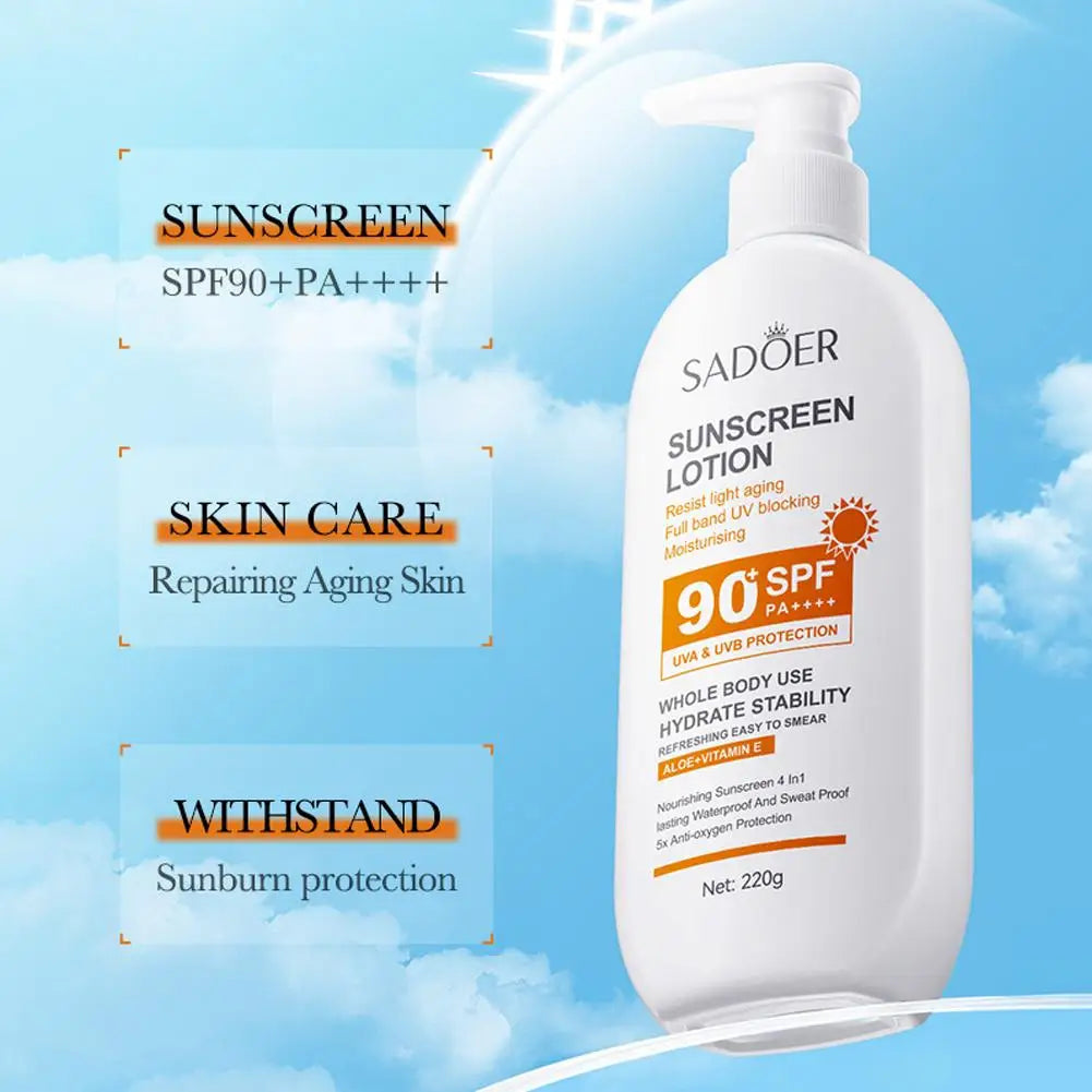 SPF90 PA+++ UVA/UVB Sonnenschutz für den ganzen Körper Anti-Aging Erfrischende Sonnencreme Aloe Vitamin E UV-Schutz Sonnenblocker