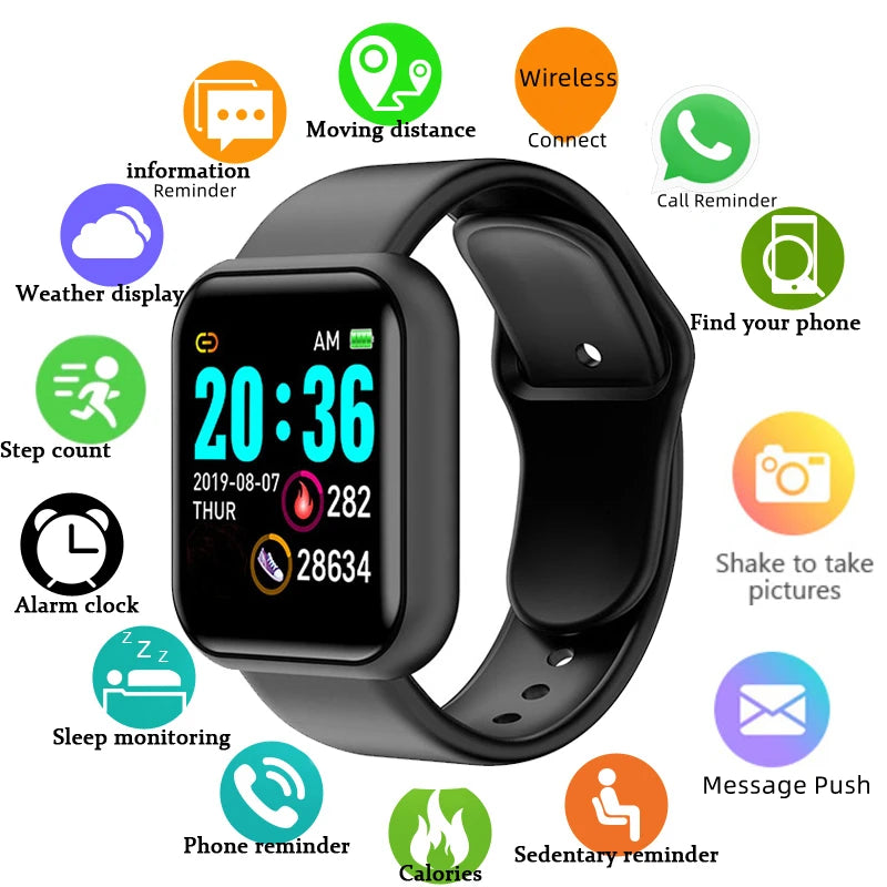 Multifunktionale Smartwatch für Damen und Herren, Bluetooth-verbunden, Telefon, Musik-Player, Fitness-Sportarmband, Schlafmonitor D13 Smartwatch