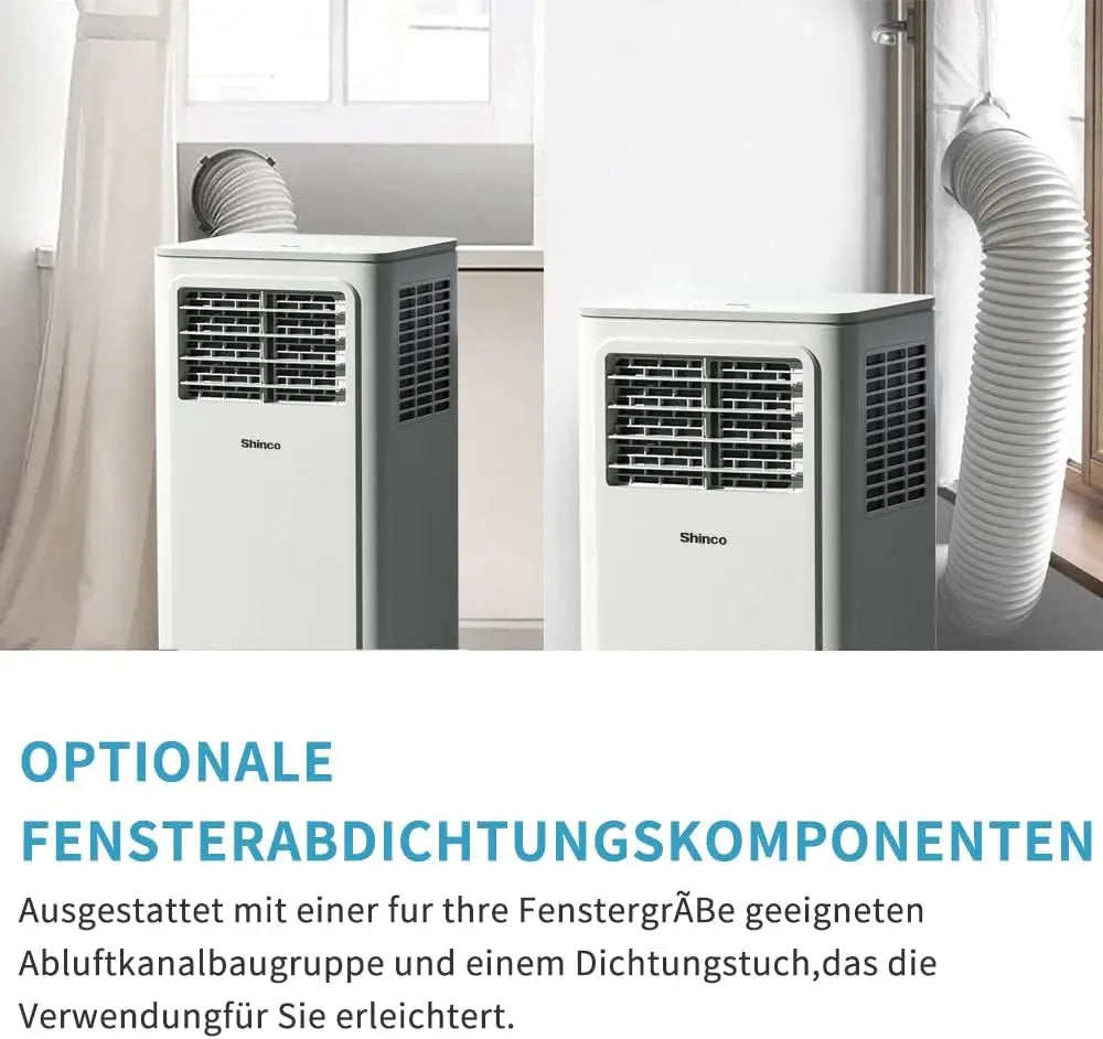 SHINCO 7000 BTU Mobiles Klimagerät (2,05 kW), Kühlen & Ventilieren & Entfeuchten, Raumgröße bis zu 54 m³ (18 ㎡)
