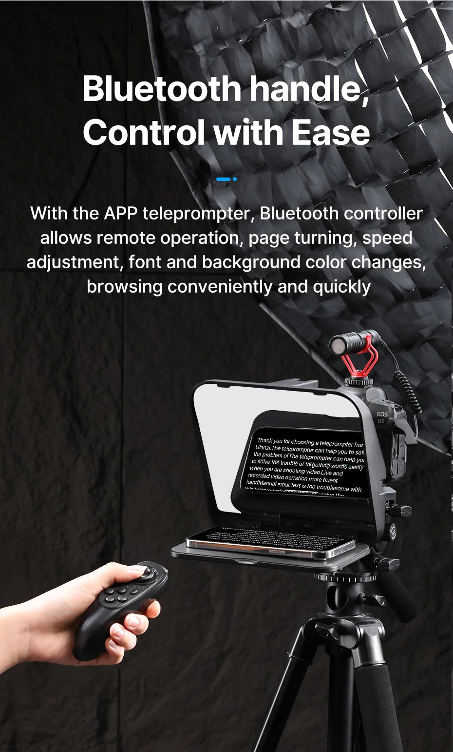 Ulanzi RT02 Universal-Teleprompter Prompter DSLR-Kamera Smartphone Tablet Laptop-Teleprompter Live-Streaming Videoaufnahme