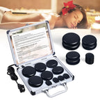HEISSE STEINMASSAGE-SET - Professionelle Spa-Massagegeräte - Für Nacken, Rücken, Bauch, Beine & Ganzkörpermassage