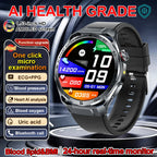 EKG High-End Gesundheits-Smartwatch Herren Blutdruck Lipide Blutsauerstoff Körperanalyse Harnsäure Gesundheitstracker Smartwatch Herren Damen