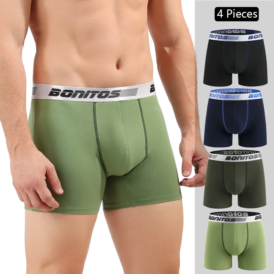 4 Stück Boxershorts Herrenslips Homme Unterhosen Boxershorts Unterwäsche für Männer Baumwolle Herren-Paar Sexy Set Calecon Lot Soft Box