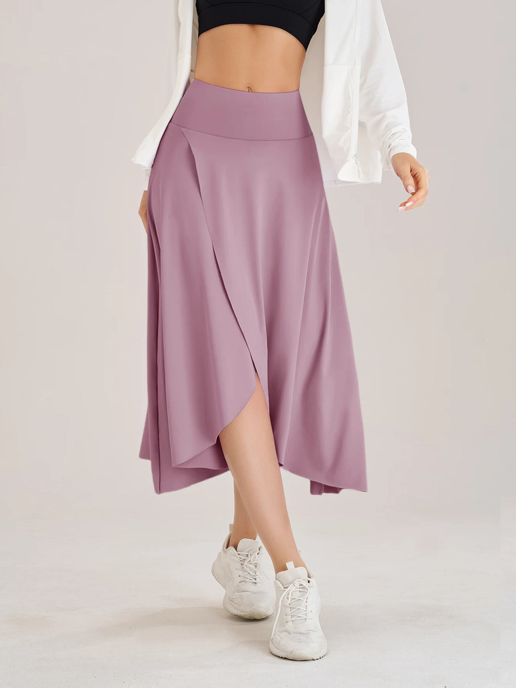 Sommer Damen Golf Tennis Tanz Fitness Lange Röcke Schnell Trocknend Einfarbige Damen Unterfütterung Hohe Taille Lange Röcke Shorts