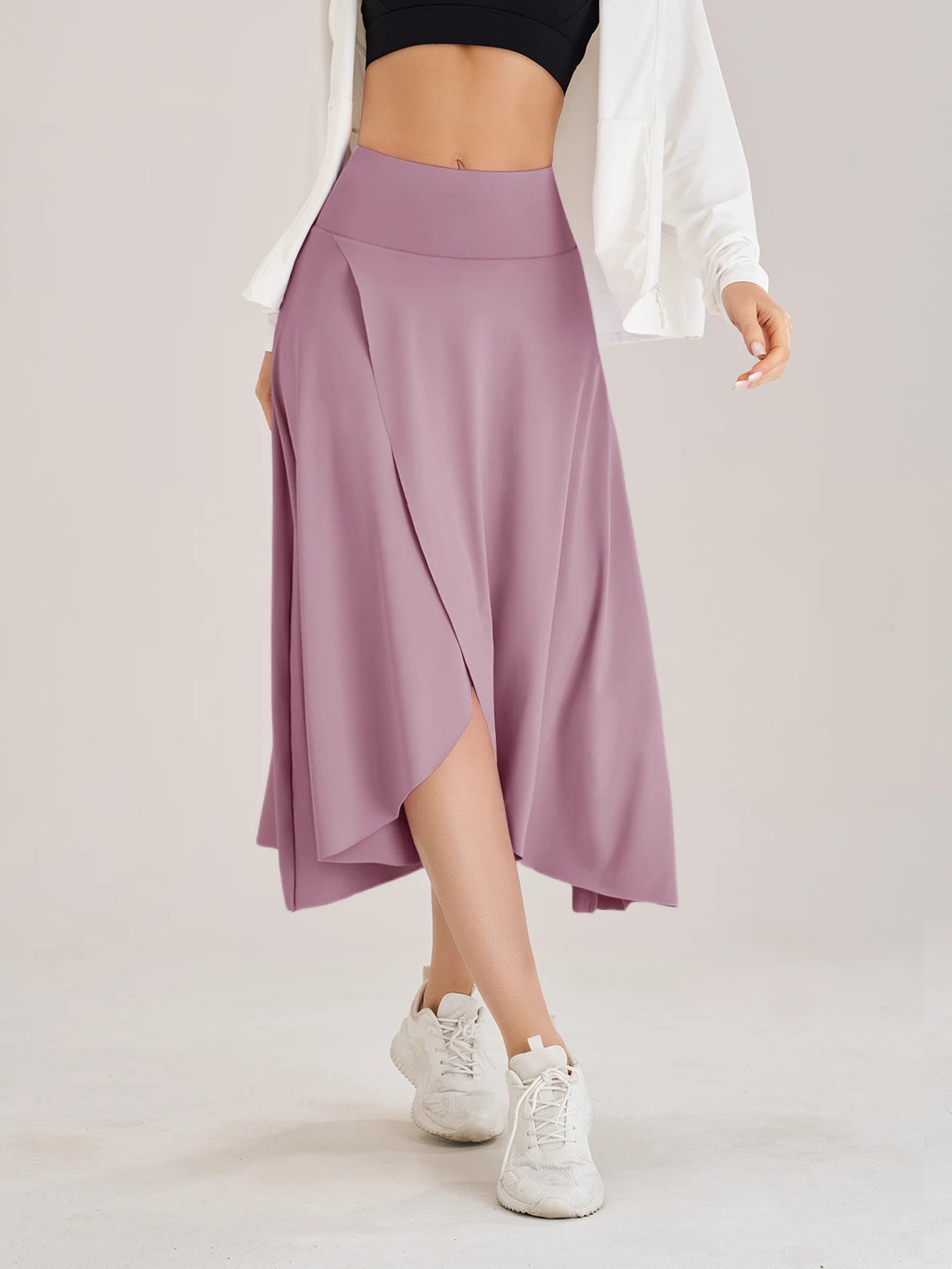 Sommer Damen Golf Tennis Tanz Fitness Lange Röcke Schnell Trocknend Einfarbige Damen Unterfütterung Hohe Taille Lange Röcke Shorts