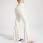 Nackte, hoch taillierte, taillenformende, hüfthebende Fitness-Sporthose mit elastischem Schlag für Damen, lässige Outdoor-Lauf-Yogahose