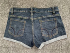 Sommer koreanische sexy tiefe Taille Damen-Jeans-Shorts amerikanische Lady Y2K elastische, schmal geschnittene Hot Pants Damen-Stickerei-Wickeljeans
