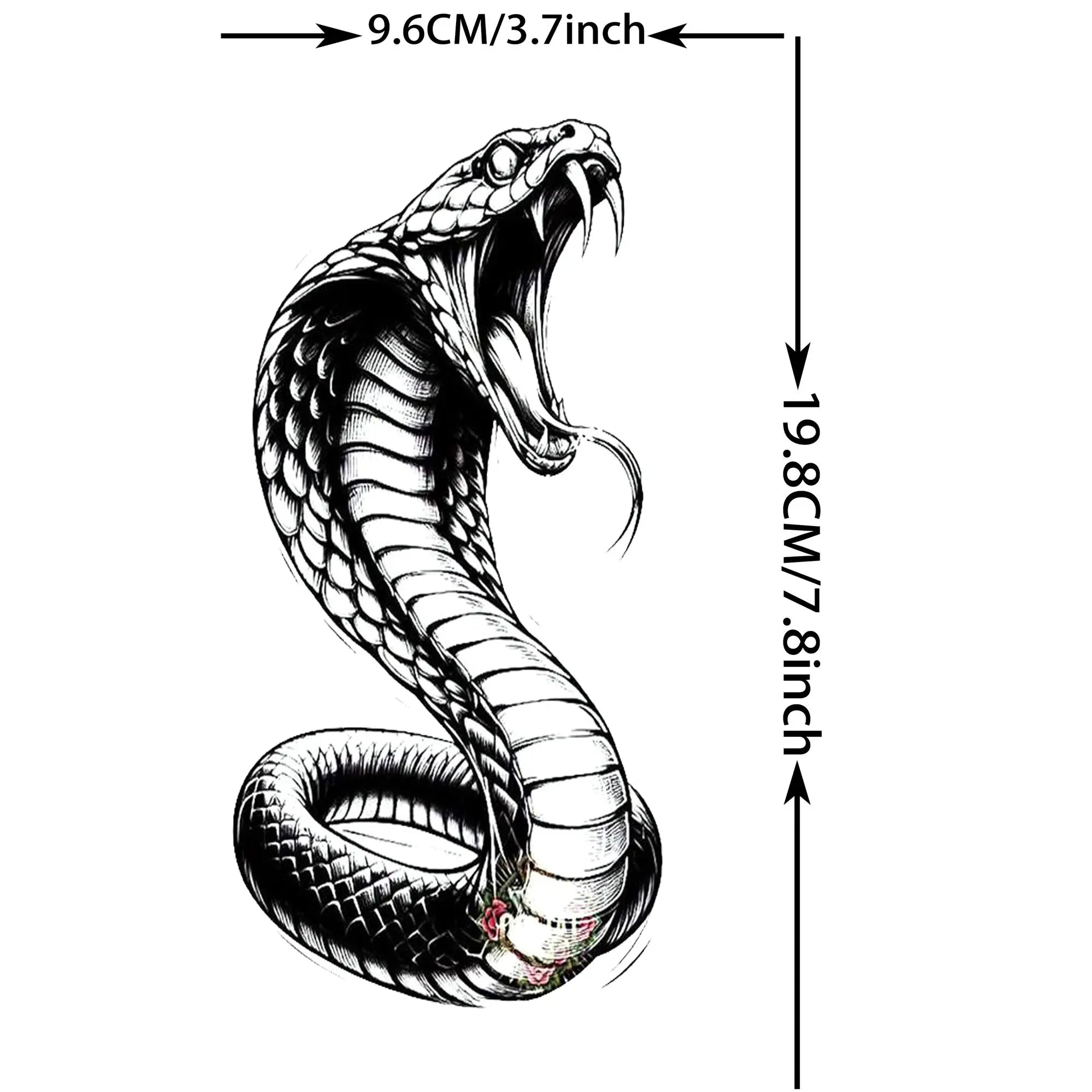 1 Blatt Kobra Schlange Drache Skorpion Temporäre Tattoos für Männer Frauen Wasserdicht Langlebig Löwe Tiger Wolf Fake Tattoo Aufkleber