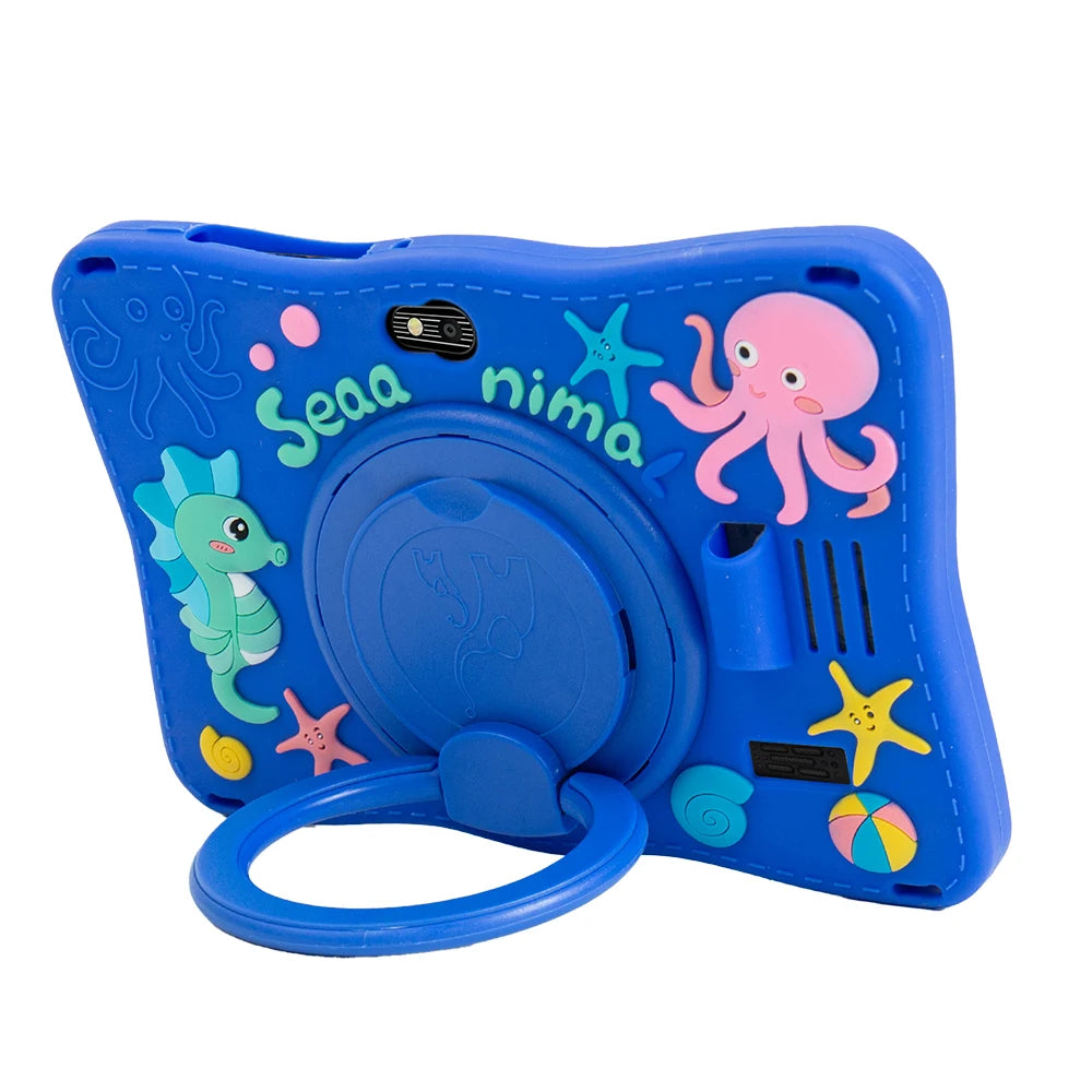 BDF Tablet für Kinder 7 Zoll Android 11 System 32 GB WiFi Bluetooth Dual-Kamera Bildungssoftware installiert mit Schutzhülle