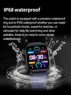 2025 Neue KI-Diagnose Blutfette Harnsäure Körperzusammensetzung Test Smartwatch für Herren EKG+PPG Bluetooth Anruf Gesundheits-Smartwatch