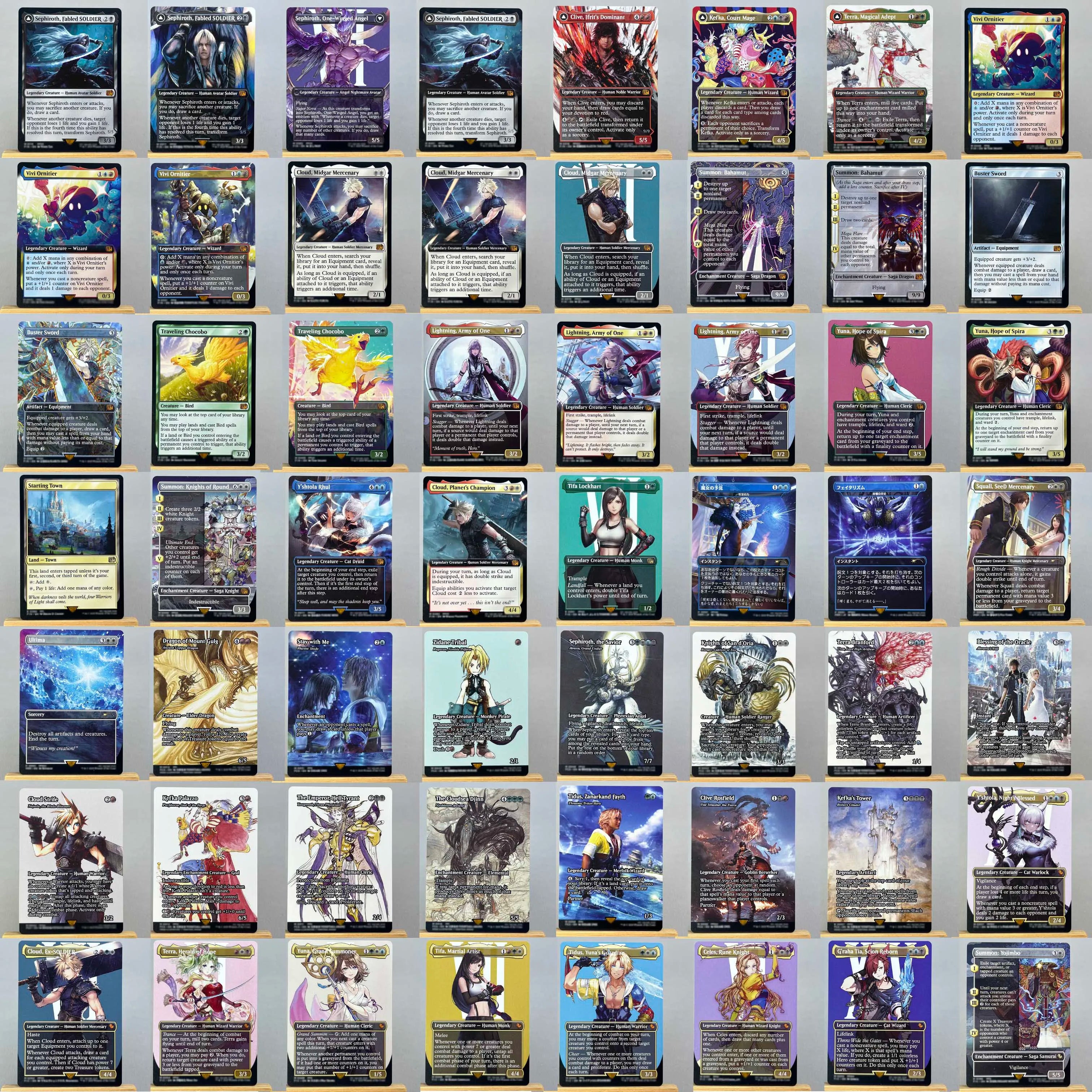 FIN PSS5 FCA HOLO14-001 Tcg proxy magical cards Sephiroth, legendärer SOLDAT Vivi Ornitier Cloud, Söldner aus Midgar Versammlung
