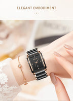 LIGE Mode Elegante Damenuhr Japanisches Uhrwerk Keramikarmband Luxus Damen Armband Quarzuhren Geschenke Reloj Mujer