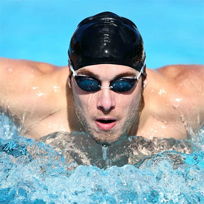 Badekappe Silikon Wasserdichte Schwimmhaube für Männer Frauen Erwachsene Kinder Badekappen Tauchausrüstung Elastische Kappen 2025