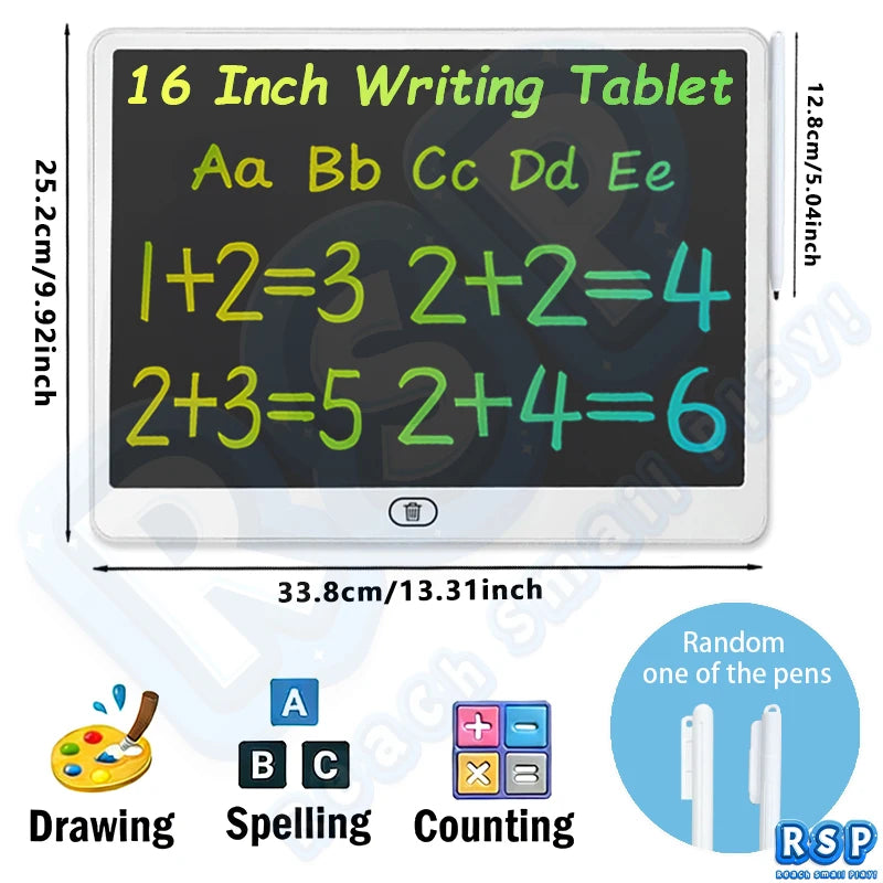 13/16 Zoll LCD Zeichentablett Schreibtafel Farbe Doodle Zähltafel Pädagogisches Spielzeug für 3-12 Jahre Kinder Geschenke