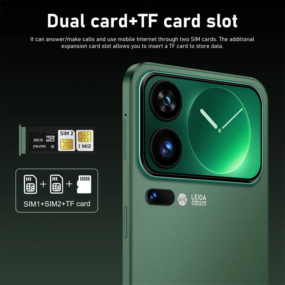 Neues Smartphone 5G 7.3HD für M17 Pro Max Dual-SIM-Karte 22G+2TB Günstiges Handy Android Smart Mobile Phones Entsperrt 8000mAh