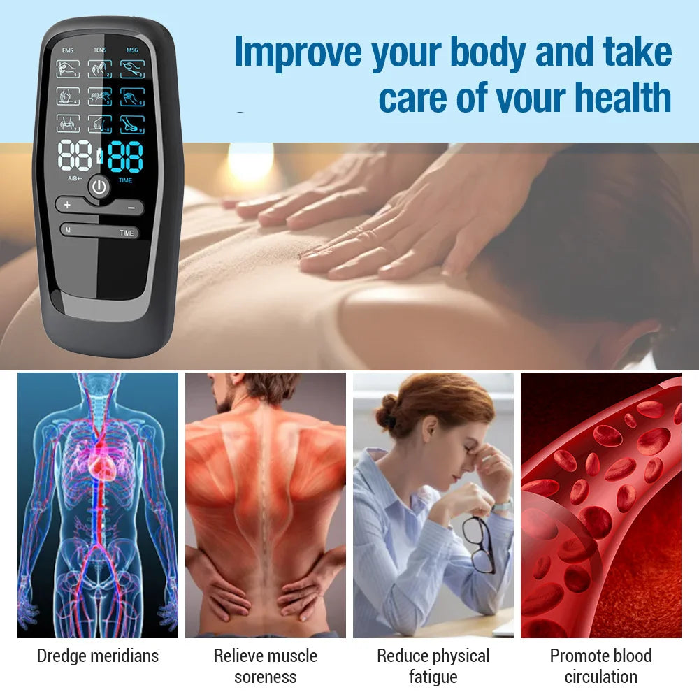 Physiotherapie Tens Muskelstimulator Elektrischer Ems Akupunktur Körpermassage Digitale Therapie Abnehmgerät Elektrostimulator