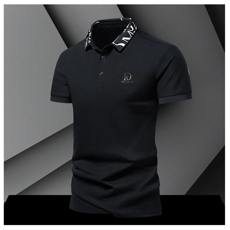 Sommer Herren-Poloshirt modisches Eisseide schnell trocknendes Kurzarm-T-Shirt einfarbig locker sitzendes Businesskragen-Oberteil