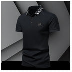 Sommer Herren-Poloshirt modisches Eisseide schnell trocknendes Kurzarm-T-Shirt einfarbig locker sitzendes Businesskragen-Oberteil