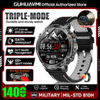 2026 Neue TANK Ultra 1400mAh Akku Militär Smartwatch 10ATM Wasserdicht Herzfrequenz Taktische LED Taschenlampe Herren Sportarmband