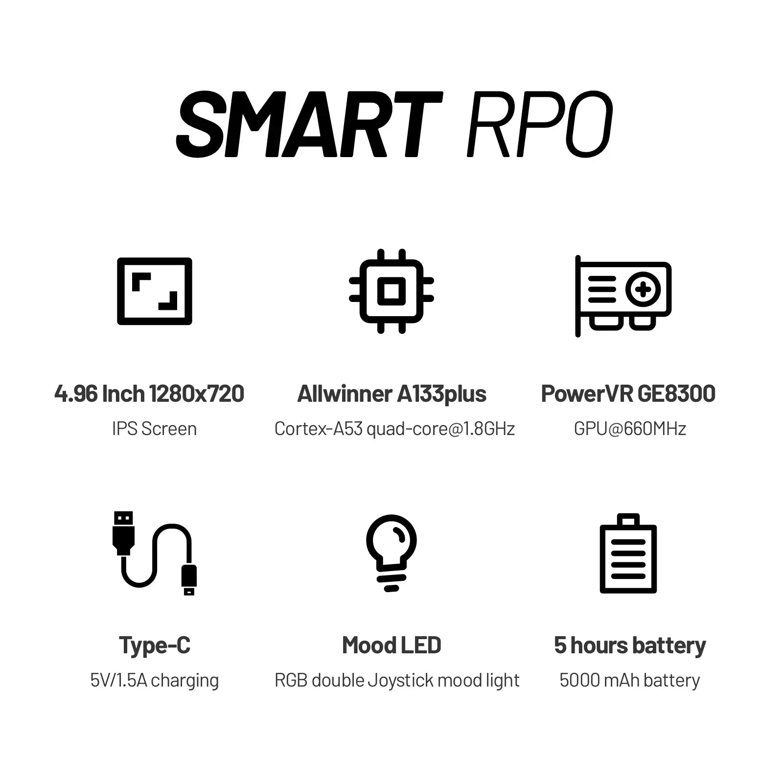 Trimui Smart Pro Handheld-Spielekonsole 4.96'' IPS-Bildschirm Videospielkonsole Linux-System Retro-Videospielkonsolen Geburtstagsgeschenke