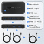 MZX USB 3.0 Switcher KM Switch Selector KVM Hub Dockingstation 2 Computer Laptop PC Desktop Zubehör Drucker Tastatur teilen