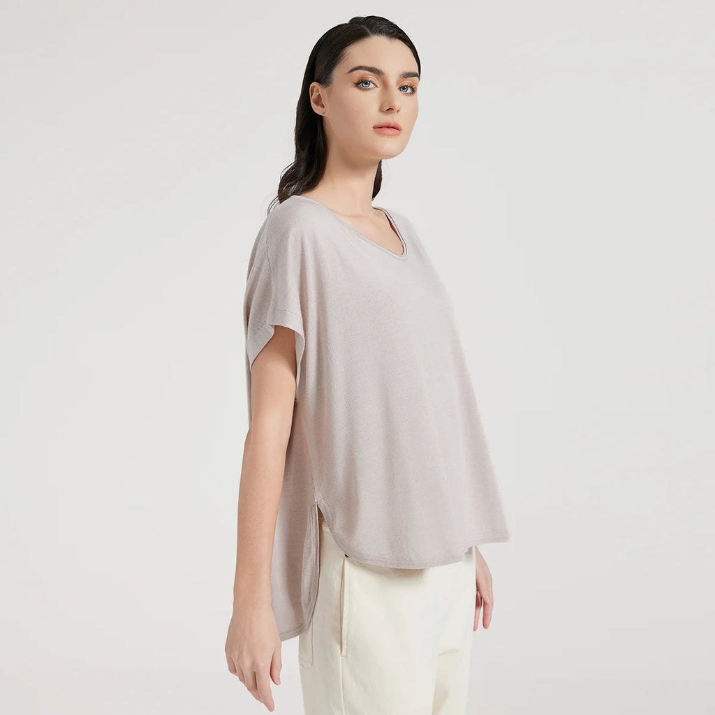 BC1095 Luxuriöse Damenbekleidung Seide Wolle Damen Kleidung lockere Merinowolle Weste Pullover für Damen