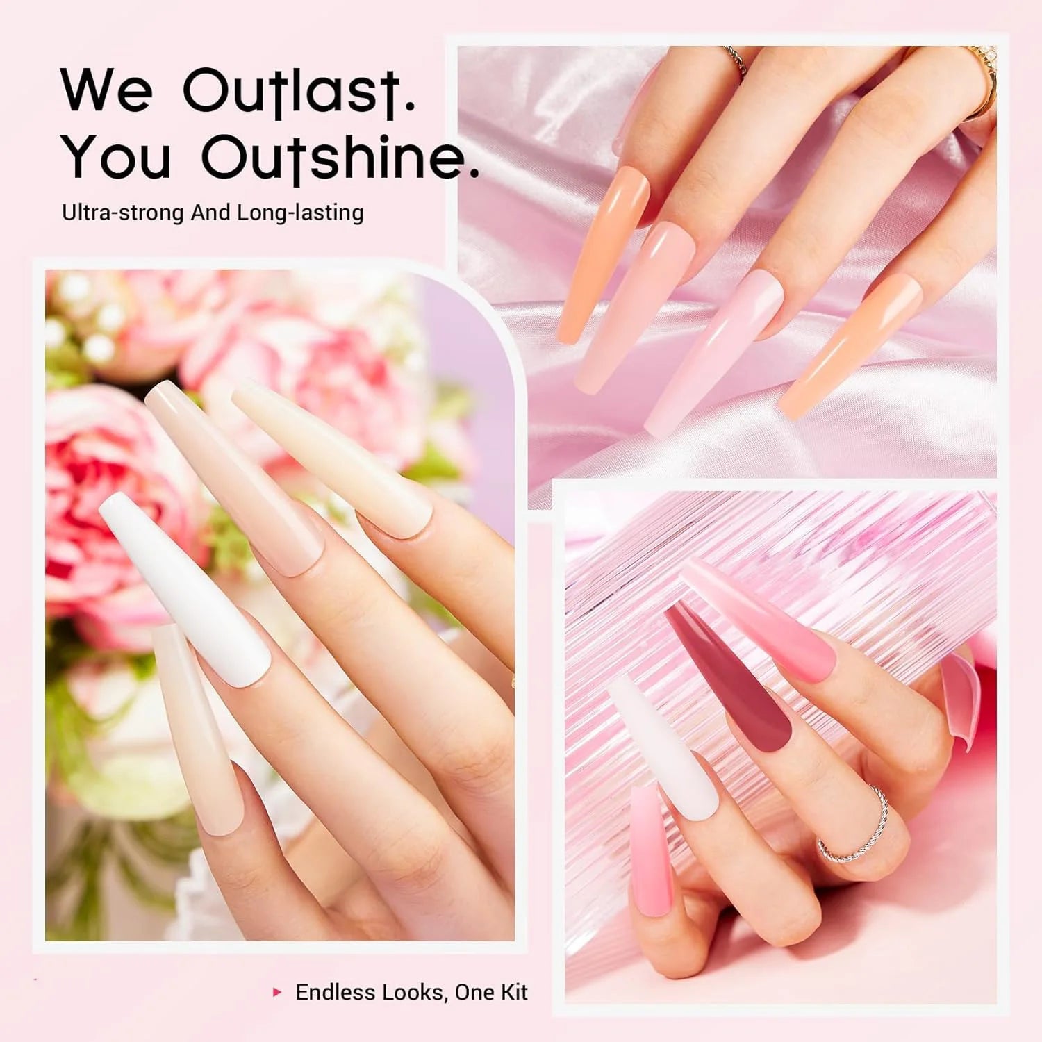 Poly Gel Nail Colors: 12 Colors Nail Extension Gel Kit Bright Rainbow Pink Purple Blue Color Collection Poly Gel Nail Kit