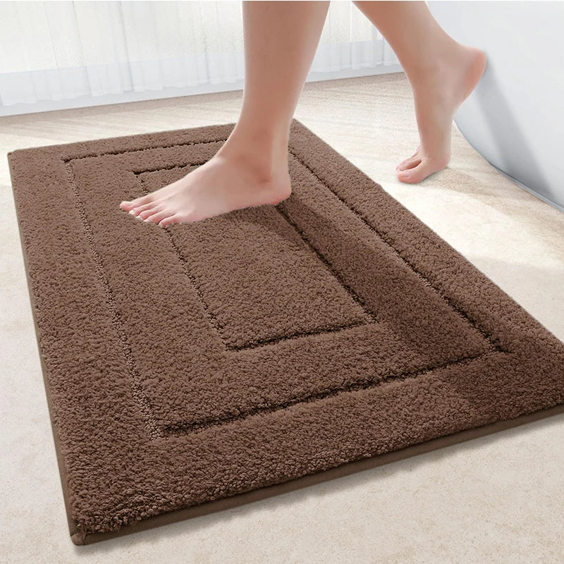 Homaxy Doppelrahmen Velours Badematte Fußmatte Indoor rutschfeste Türmatte Schmutzfang saugfähig Komfortable Badematte