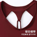 Damen Pilates Training Fitness Brustpolster Yoga Top Schnelltrocknend Atmungsaktives Sport-Kurzarmshirt Hochwertiges Yoga-Shirt