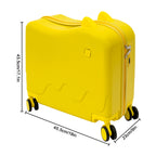 18-Zoll-Aufstehkoffer, niedlicher Koffer mit interner Netztasche, Aufbewahrungsbox mit Lenkrollen für Kurztrips, Gelb