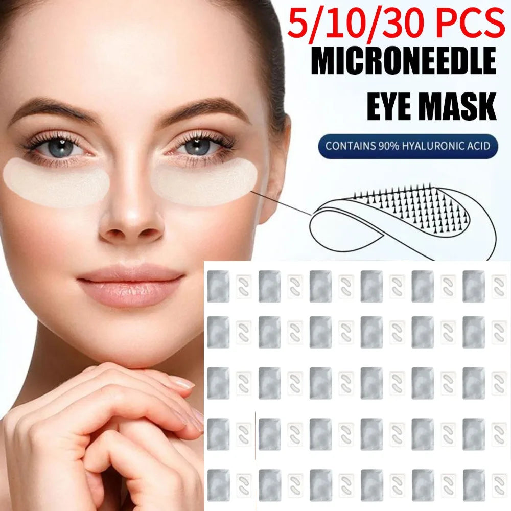 5/10/30 STÜCK Microneedle Augenpads Maske Koreanische Hautpflege Hyaluronsäure gegen Faltenbildung Alterung Augenringe Augenmaske Feuchtigkeitsspendend Hauptbild