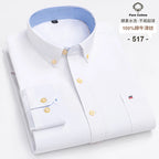 100 % Baumwolle Oxford Herrenhemden Langarm Kariert Weich Regular Fit Festliches Hemd Tasche Sozial Bluse Herrenkleidung S-7XL