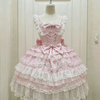 Japanisches Sommer-Kawaii-Lolita-Kleid Damen Party Vintage Süße Spitze Schleife Geburtstags-Kuchenkleider Harajuku Y2k Bandagenkleid
