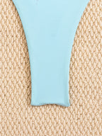 Sexy Bandeau Bikini Set 2026 Damen Himmelblau Seestern Verzierung Push Up String Bikini Brazilian Beach Badeanzug Micro Bademode