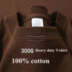 Sommer Baumwolle Strapazierfähiges 300-Gramm-T-Shirt aus amerikanischer Reinbaumwolle für Herren mit kurzen Ärmeln, lässiges Basic-Oberteil, Oversized T-Shirt